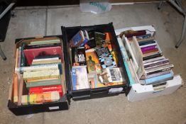 Three boxes of various books