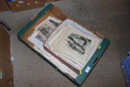Two boxes containing Satirical engravings, Punch prints etc.