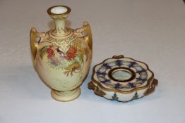 A late Victorian Royal Worcester blush ivory porce