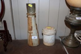 A Bernard Rooke Studio pottery jar and cover toget
