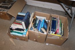 Three boxes of various books