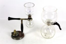 A Landers Frary & Clarke of USA Universal Café Noira double glass coffee percolator with ceramic