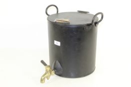 A large boiling pot / container with twin handles, lid and brass tap