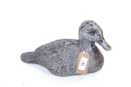 A large lead duck, approx. 11