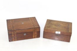 Two inlaid wooden boxes