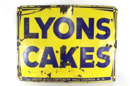An enamel sign on rolled iron base for 