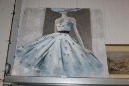 An oil on canvas study of a dancer