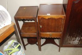 A 19th Century night stand fitted single drawer, together with a pot cupboard