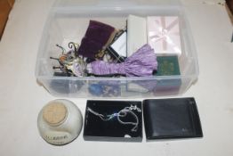 A box containing various costume jewellery to incl