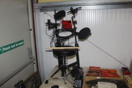 A Carlsbro drumkit, together with a stool