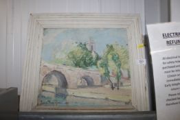 An oil on board study of Paris, indistinctly signed to the bottom left