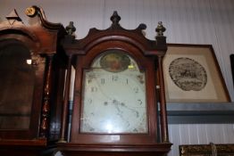 An oak cased grandfather clock, AF