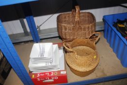 A box containing a four piece dinner service, toge