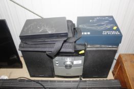 A Sony HiFi system and a pair of speakers, togethe