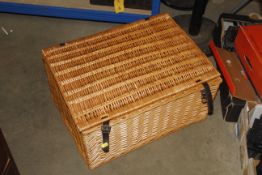 A wicker hamper