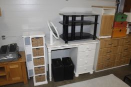 A white dressing table fitted four drawers, togeth