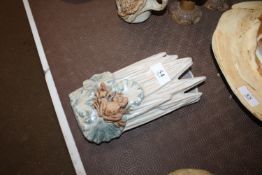 A Bernard Rooke pottery wall pocket decorated with