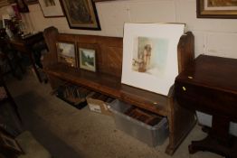 A pine pew approx. 199cm length, 91cm height & 43c