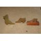 A plastic crate containing various brass fire place ornaments in the form of shoes - Image 3 of 3