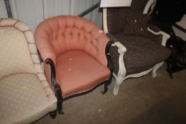 A Victorian mahogany upholstered tub chair