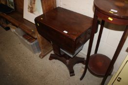 A 19th Century dropleaf workbox and contents raise