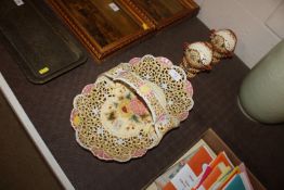 A Zsolnay Pecs dish AF and a pair of vases