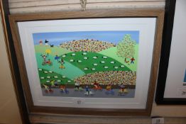 G Barker, framed and glazed acrylic ' Get On Your Bike'