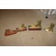 A plastic crate containing various brass fire place ornaments in the form of shoes - Image 2 of 3