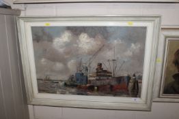 A 20th Century oil on canvas depicted 'Maude Steam