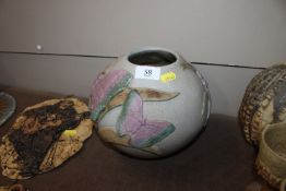 A Bernard Rooke pottery vase decorated with butter