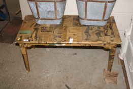 A decoupage coffee table