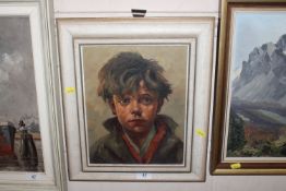 A 20th Century oil on canvas portrait study of a y