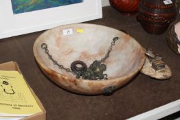 An Alabaster hanging light shade