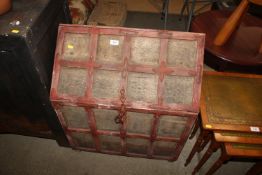 A metal bound storage chest