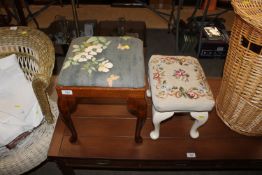 A wicker linen basket together with two dressing t
