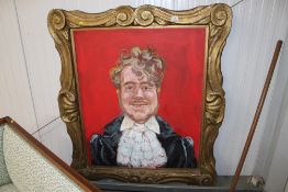 A large gilt framed portrait study