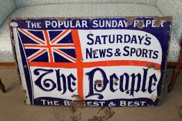 A 'The People Sunday paper' enamel sign