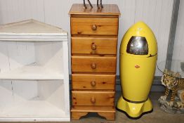 A pine chest fitted five drawers