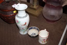 A Chinese decorated vase, a 19th Century floral de