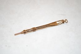 An S Mordan & Co 9ct gold propelling pencil, AF, a