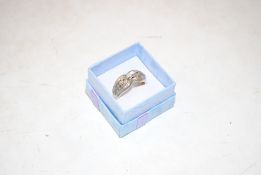 A vintage sterling silver and marcasite ring size