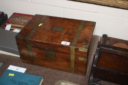 A brass bound mahogany writing box