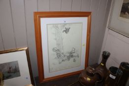 A framed and glazed Winnie the Pooh print