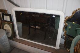 A white painted 19th Century overmantel mirror