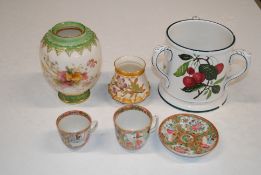 A Villeroy & Boch loving cup; two Royal commemorat