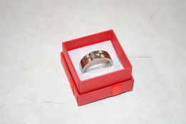 A men's titanium and diamond set ring, size T/U ap