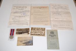 WWII Royal Naval documents and War medal to MX7758