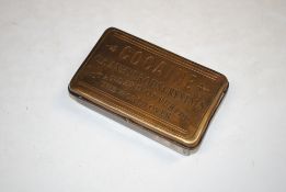 A reproduction brass box