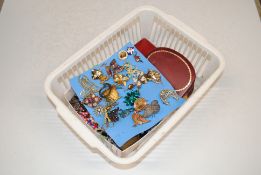 A box of various costume jewellery to include vari