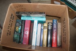 A box of various 1st edition books including Hilar